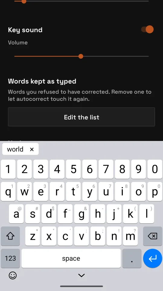 The suggestion, with its ×