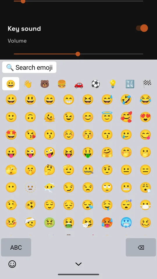 The emoji panel