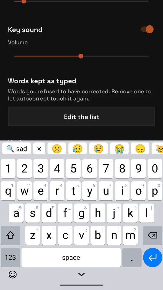 Emoji search from the keys
