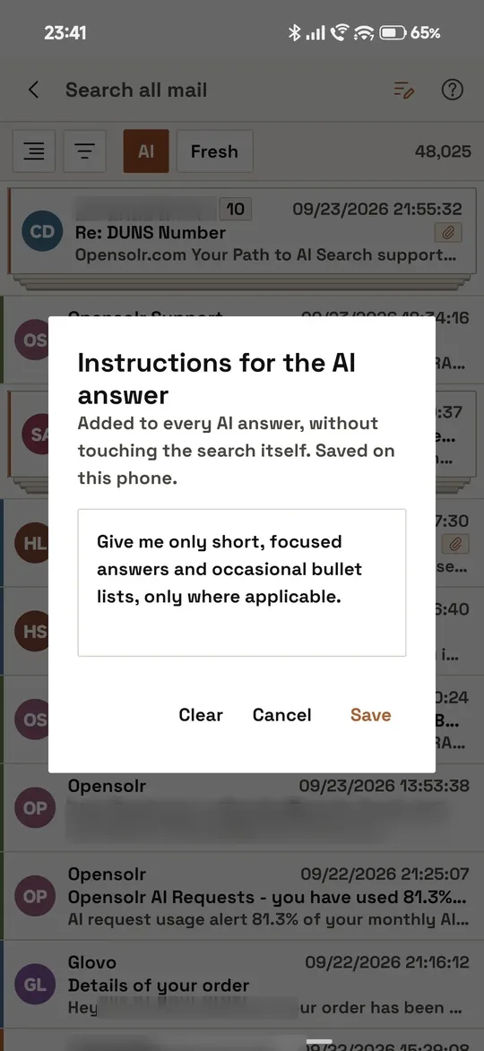 Your own instructions for the answer